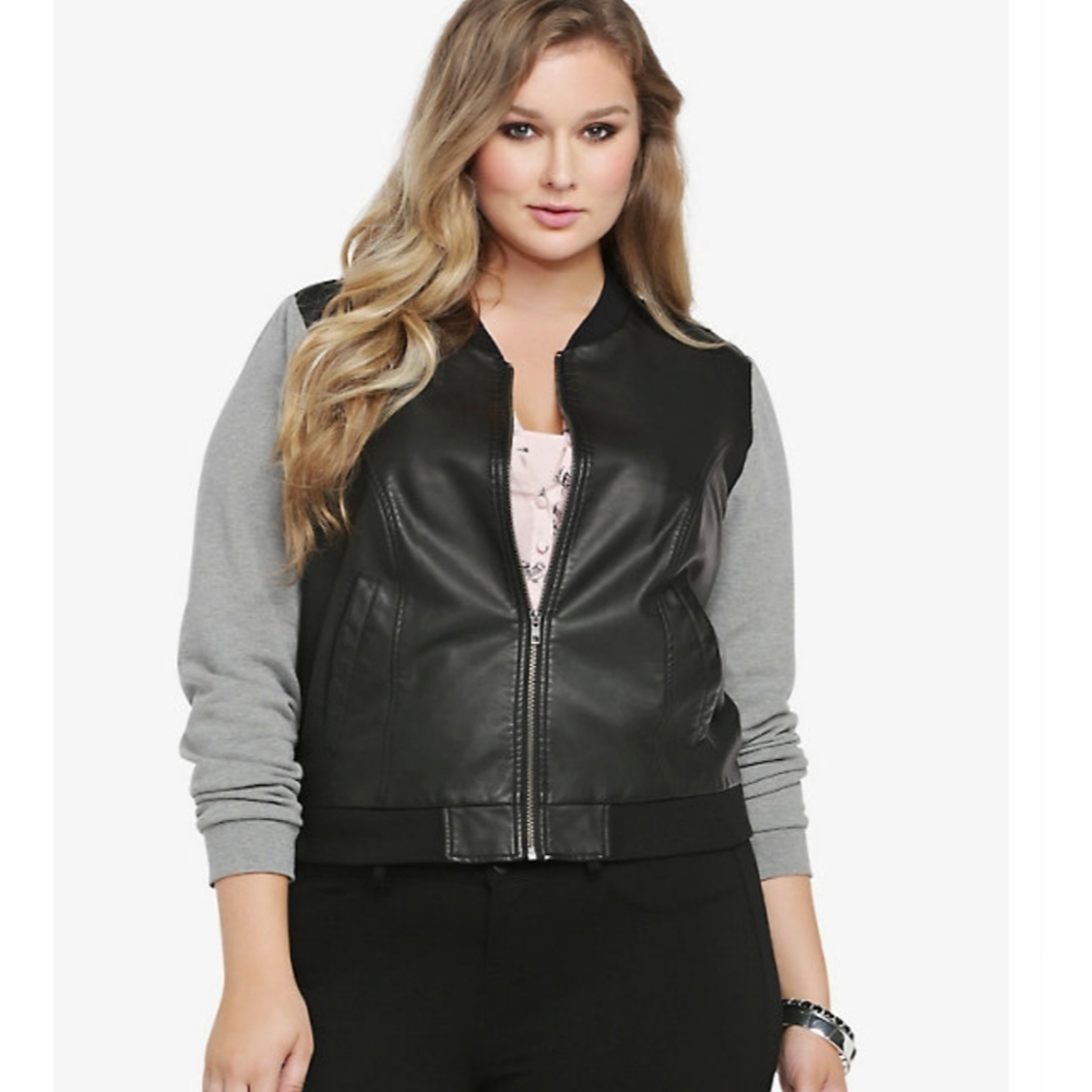Torrid leather bomber jacket